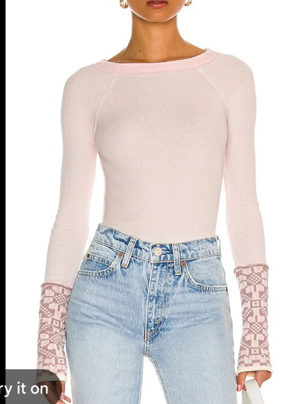 NWT Free People She’s Reversible Cuff Thermal Dreamt Kiss Waffle Top S